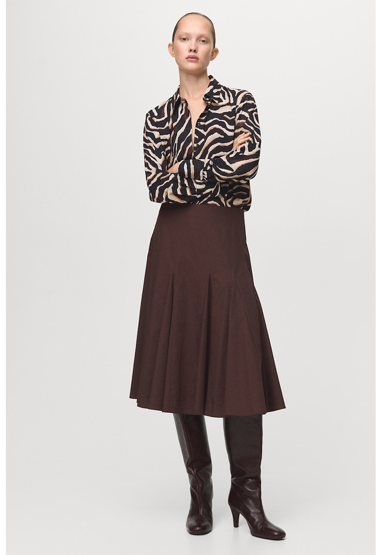 Camasa cu model si guler clasic - Negru/Crem