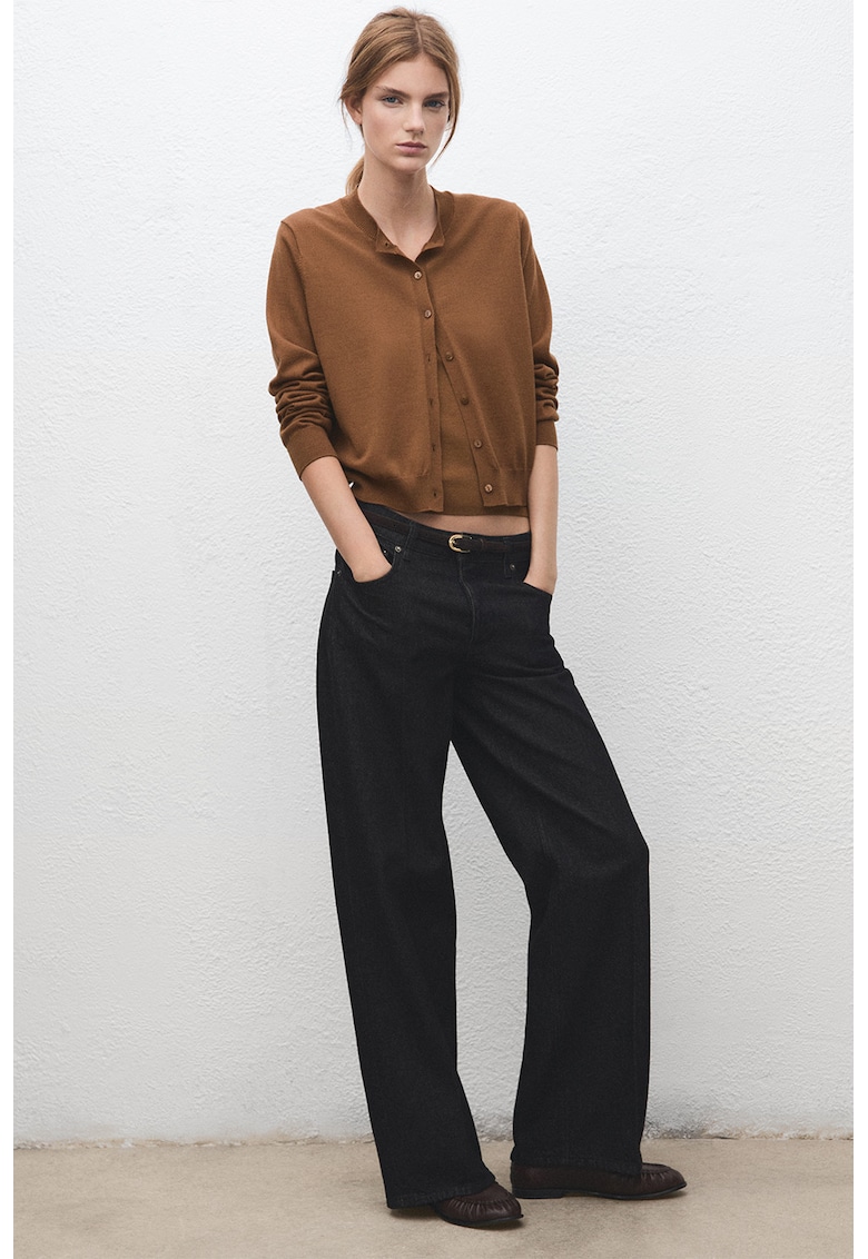 Cardigan cu bumbac si modal - Caramel