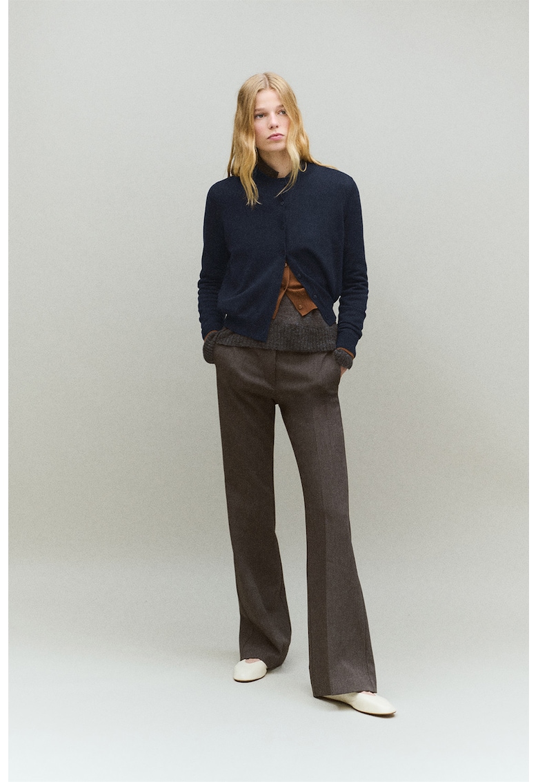 Cardigan cu bumbac si modal - Bleumarin