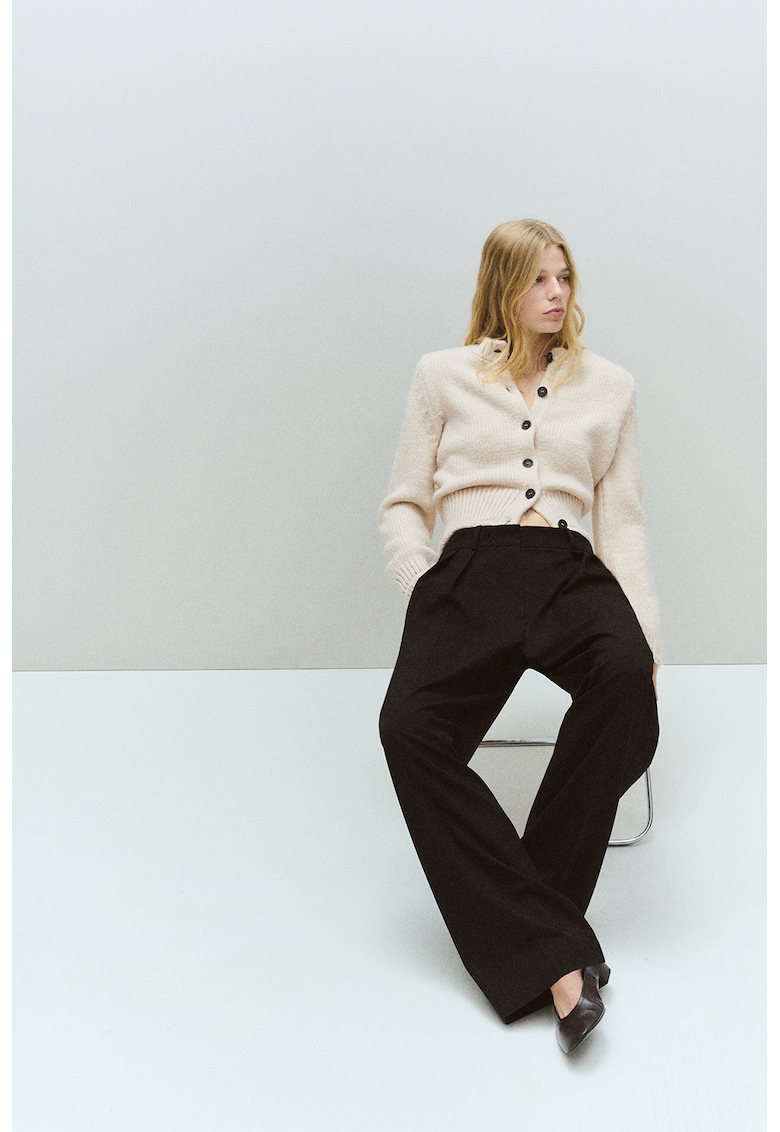 Cardigan tricotat cu nasturi - Bej deschis