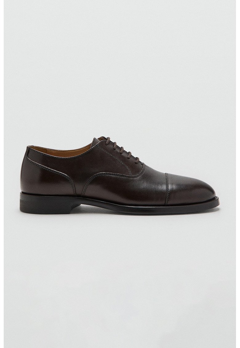 Pantofi oxford din piele - Maro cognac