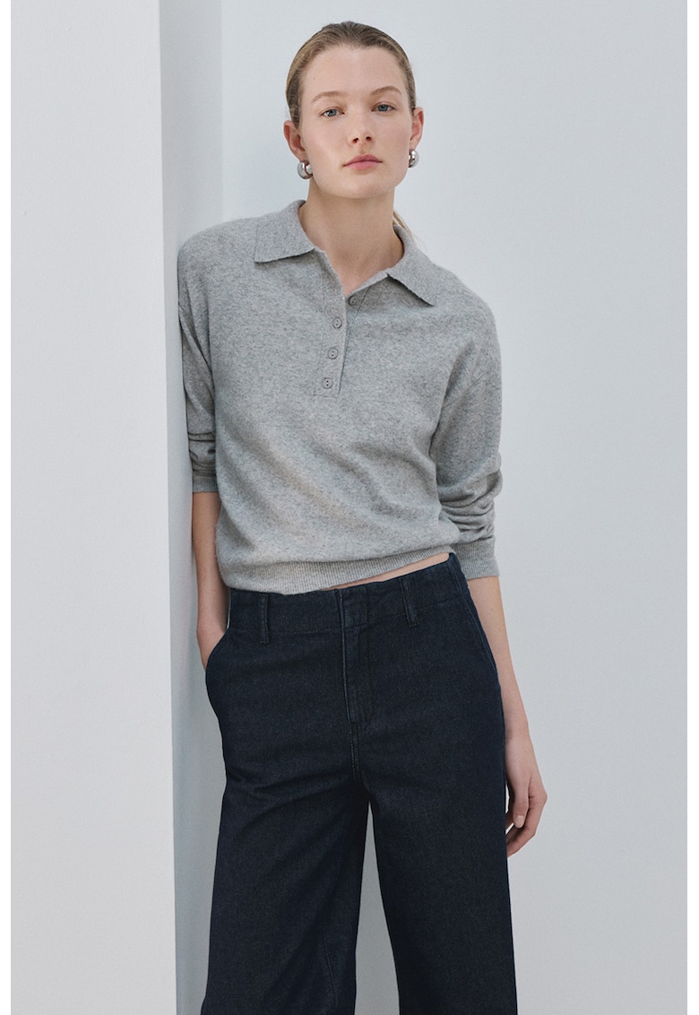 Blugi cu croiala ampla si talie medie - Albastru ultramarin