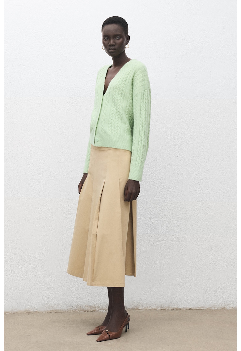 Cardigan din amestec de lana - Verde pal