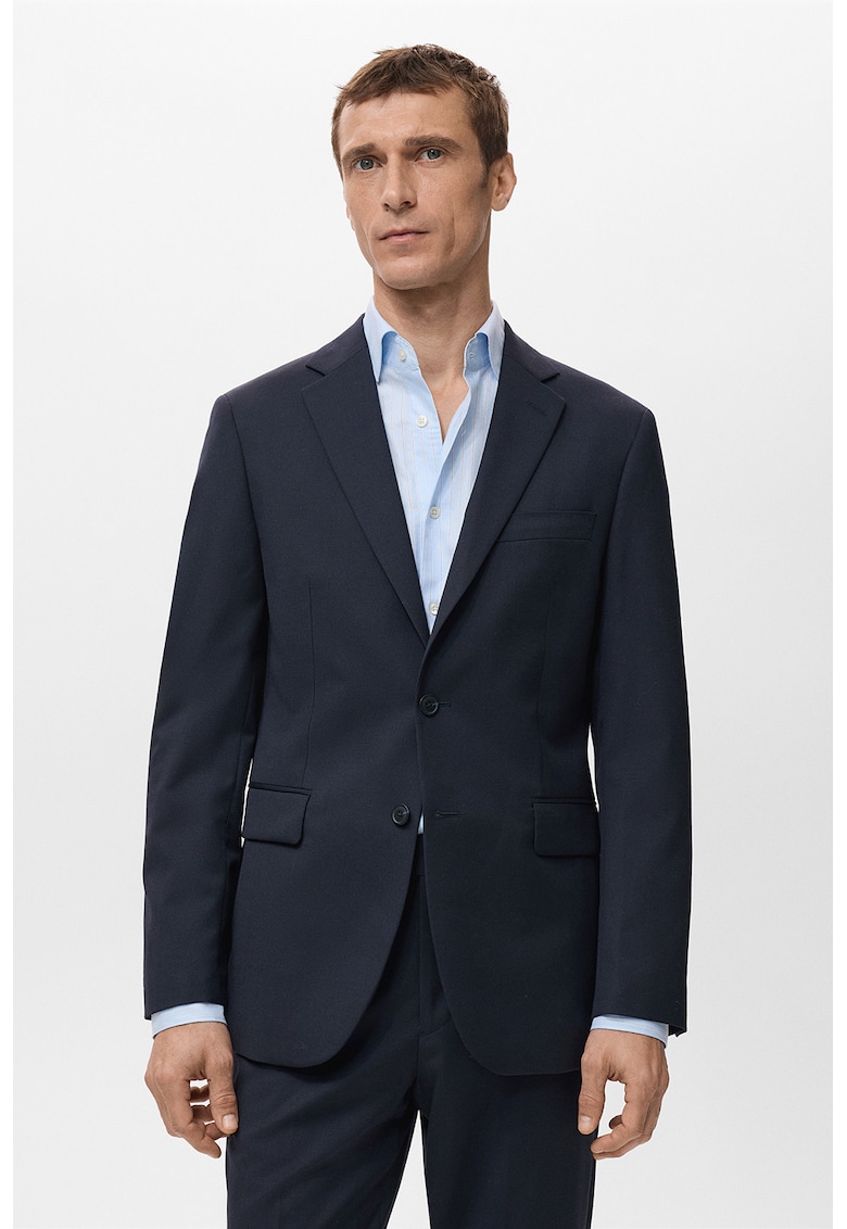 Sacou slim-fit din lana - Bleumarin