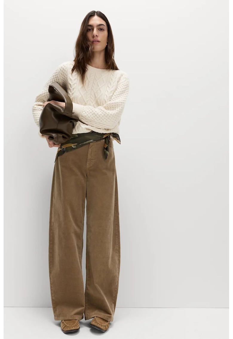 Marks Spencer Pulover cu decolteu la baza gatului si model uni - Alb fildes