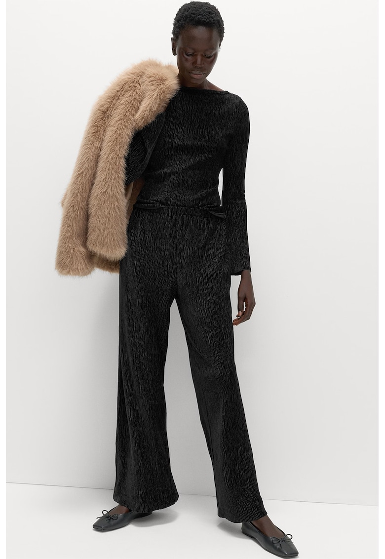 Marks Spencer Bluza texturata cu maneci evazate - Negru
