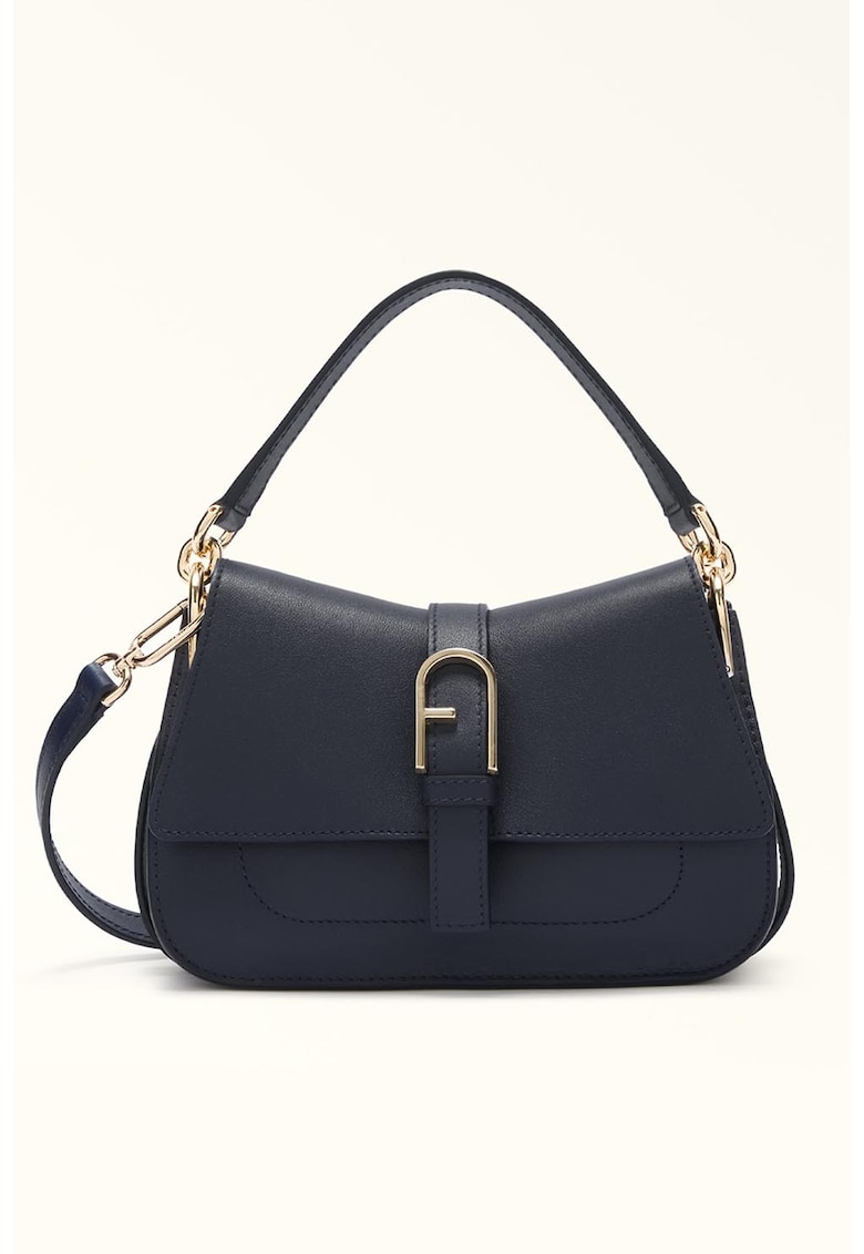 Geanta din piele cu bareta detasabila si maner Flow