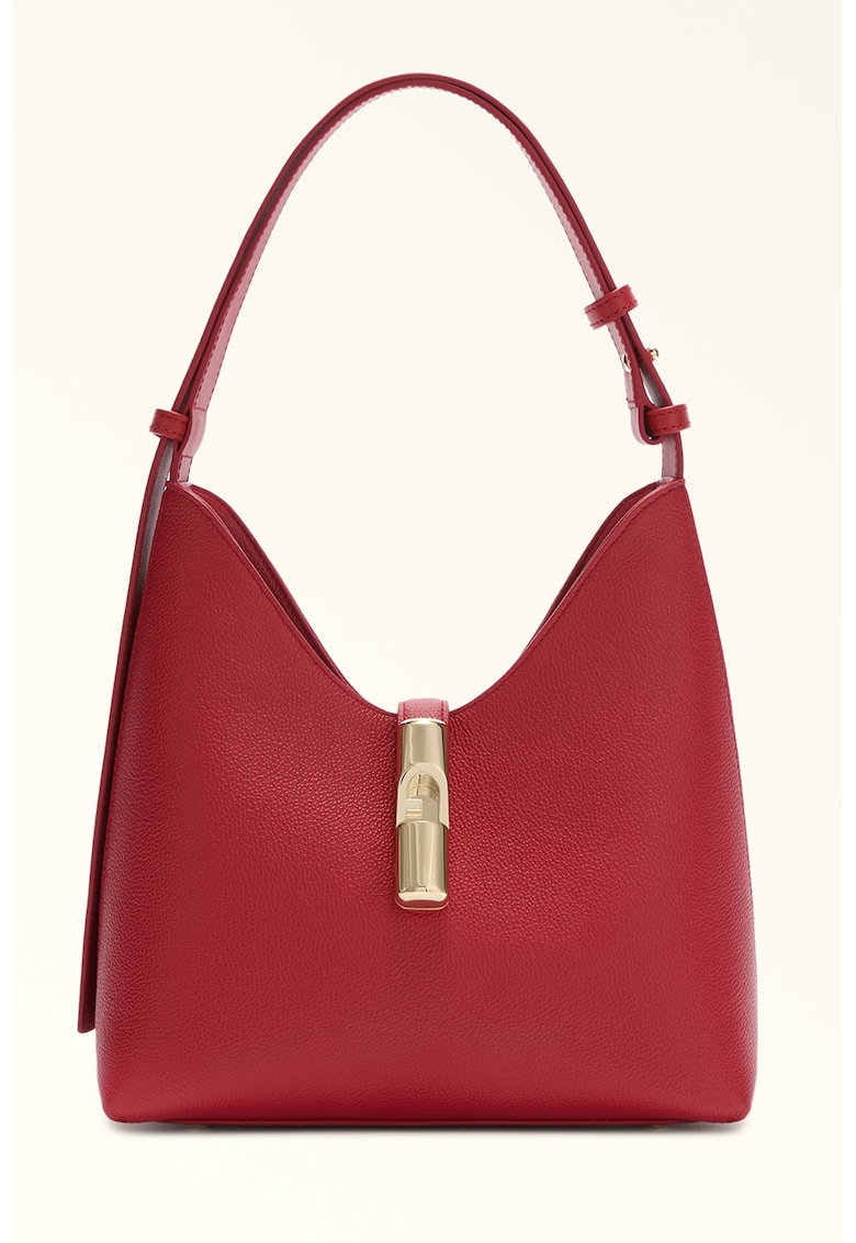 Geanta hobo din piele cu detaliu metalic Goccia - Rosu