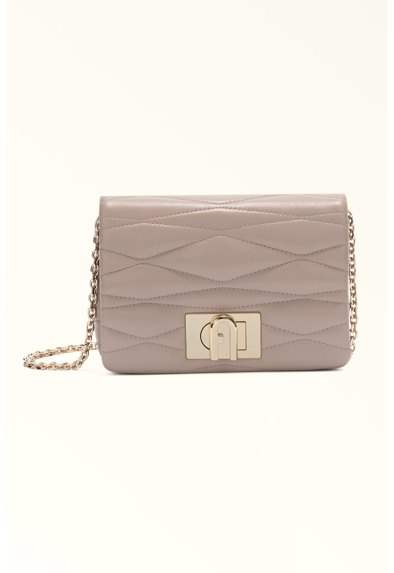 Geanta crossbody din piele cu aspect matlasat 1927 Mini - Maro taupe deschis