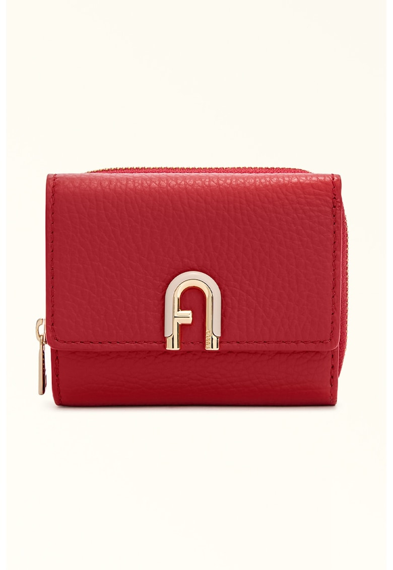 Portofel din piele cu logo - Rosu