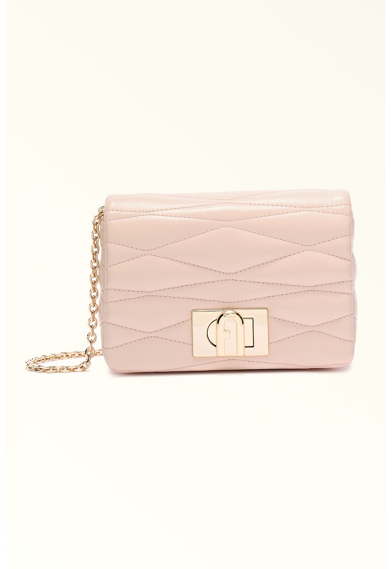 Geanta crossbody din piele cu aspect matlasat 1927 Mini - Roz pal