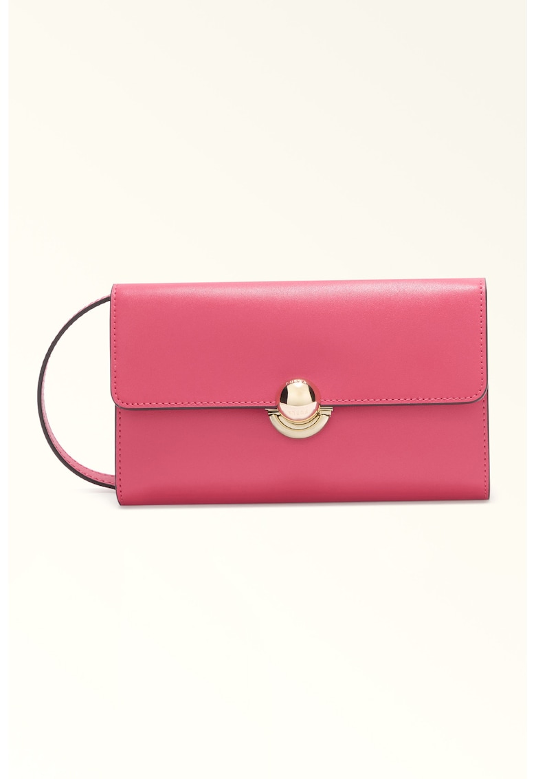 Geanta plic de piele cu bareta detasabila Sfera - Fucsia
