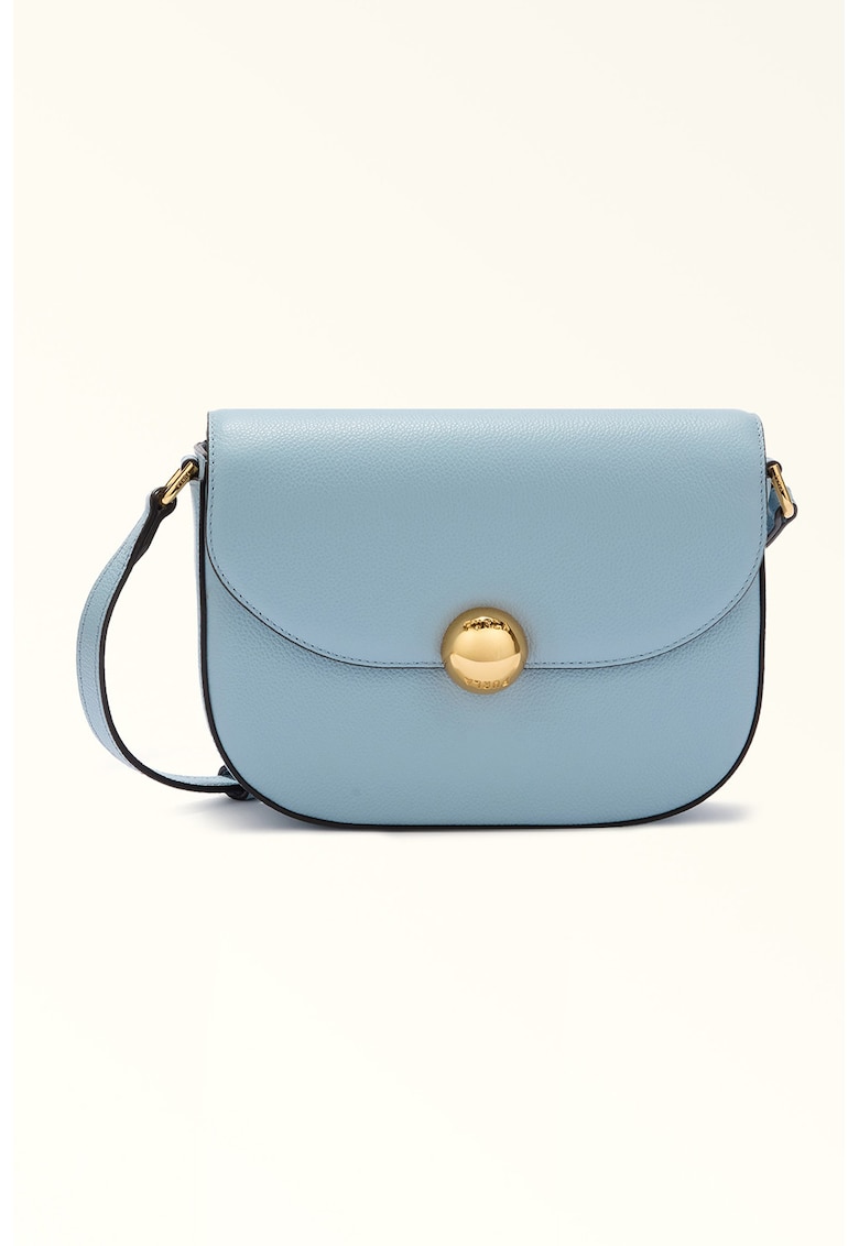 Geanta crossbody din piele Moonlight - Albastru pastel