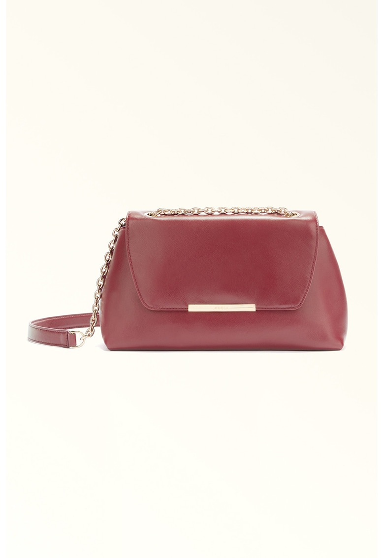 Geanta crossbody din piele Nadia - Visiniu