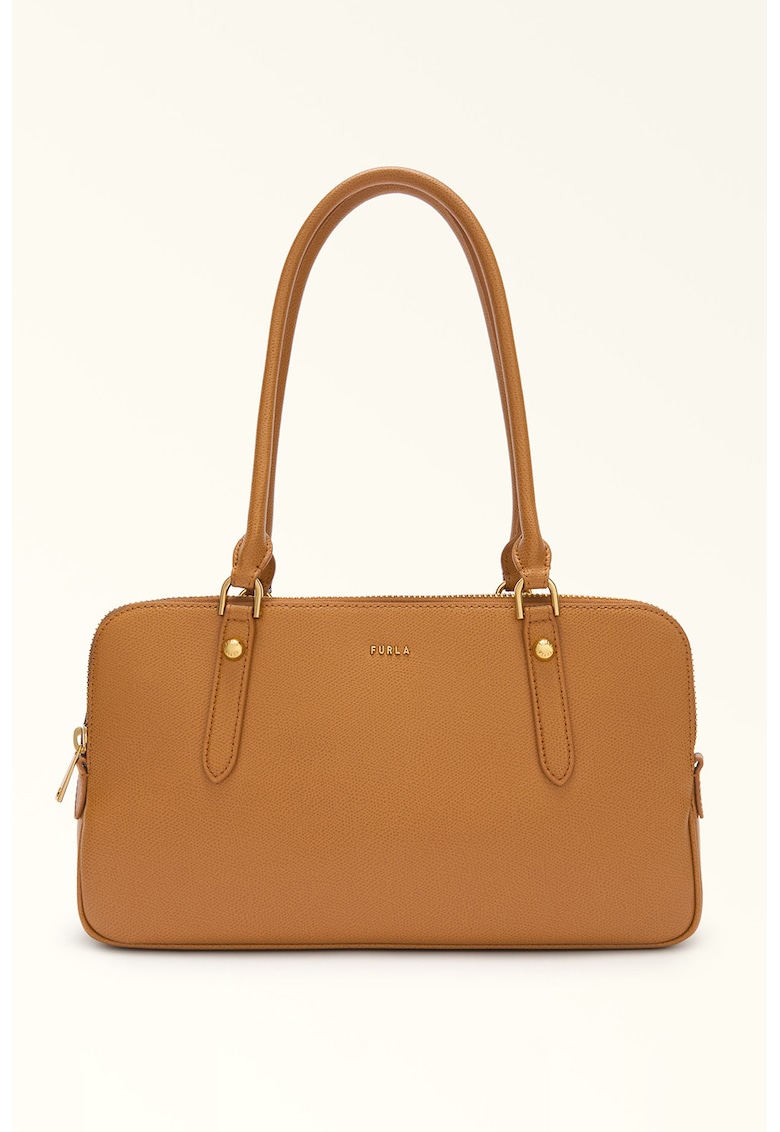 Geanta din piele cu maner Boston - Caramel