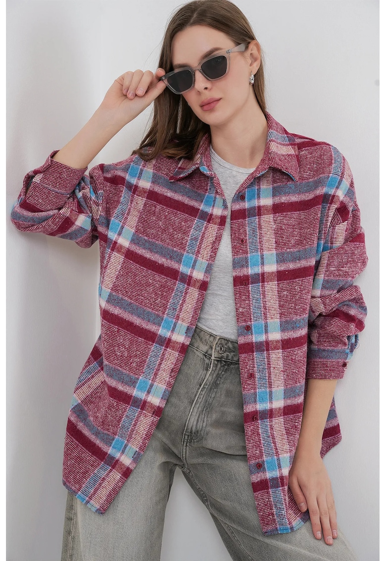 Camasa HiCCUP - Regular Fit - mov - textil - Violet