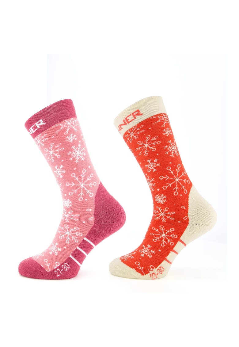 Kids Ski Socks Snow sosete de schi si snowboard - Coral/Roz - Roz