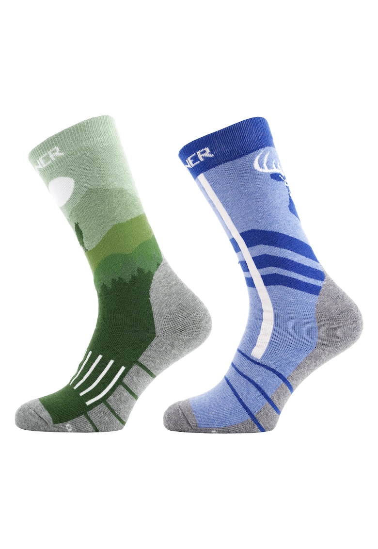 Kids Socks Wildlife sosete de schi si snowboard - Albastru/Verde - Verde/Albastru