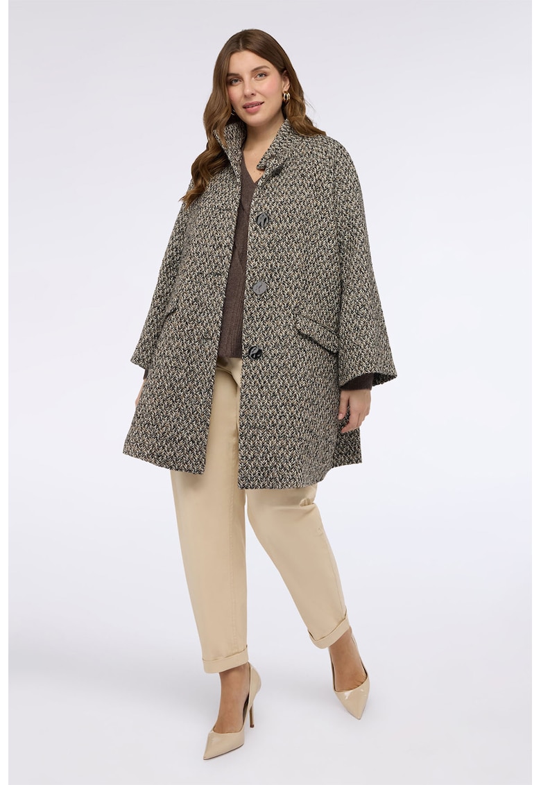 Palton din amestec de lana cu croiala evazata