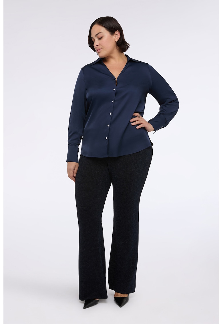 Camasa din satin cu maneca lunga