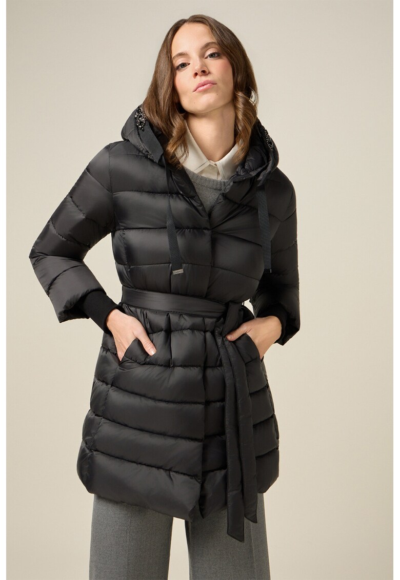 Geaca cu vatelina si gluga - Negru