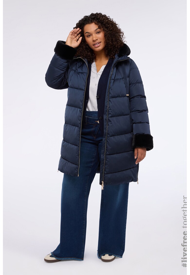 Geaca cu vatelina si gluga - Albastru ultramarin