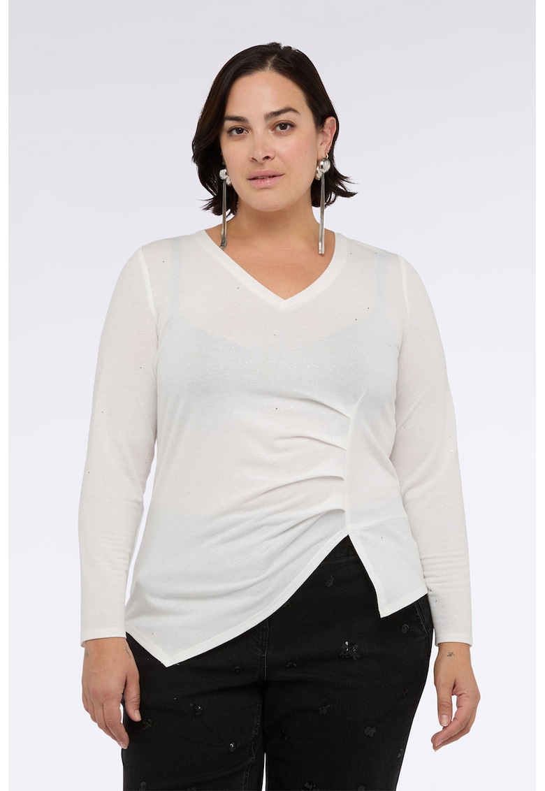 Bluza asimetrica cu decolteu in V