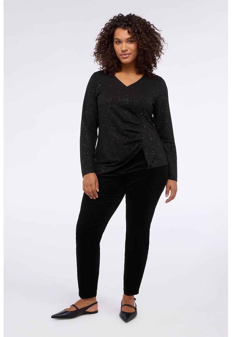 Bluza asimetrica cu decolteu in V