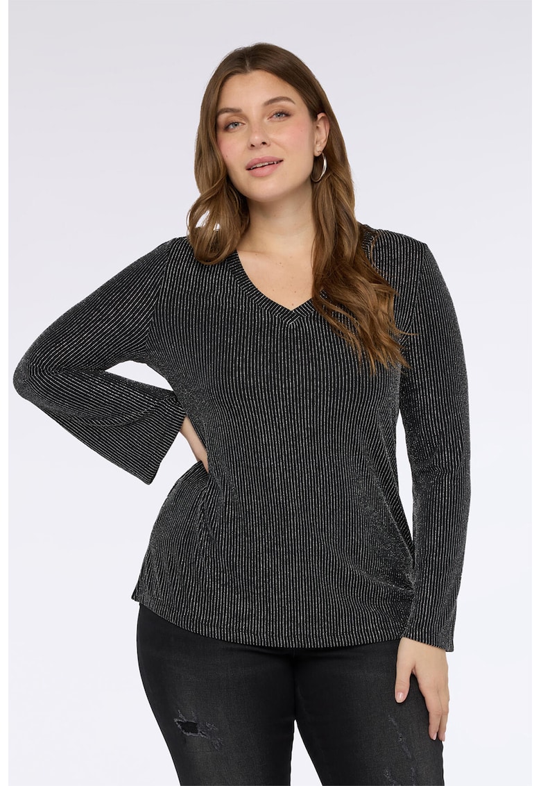 Bluza cu decolteu in V si dungi