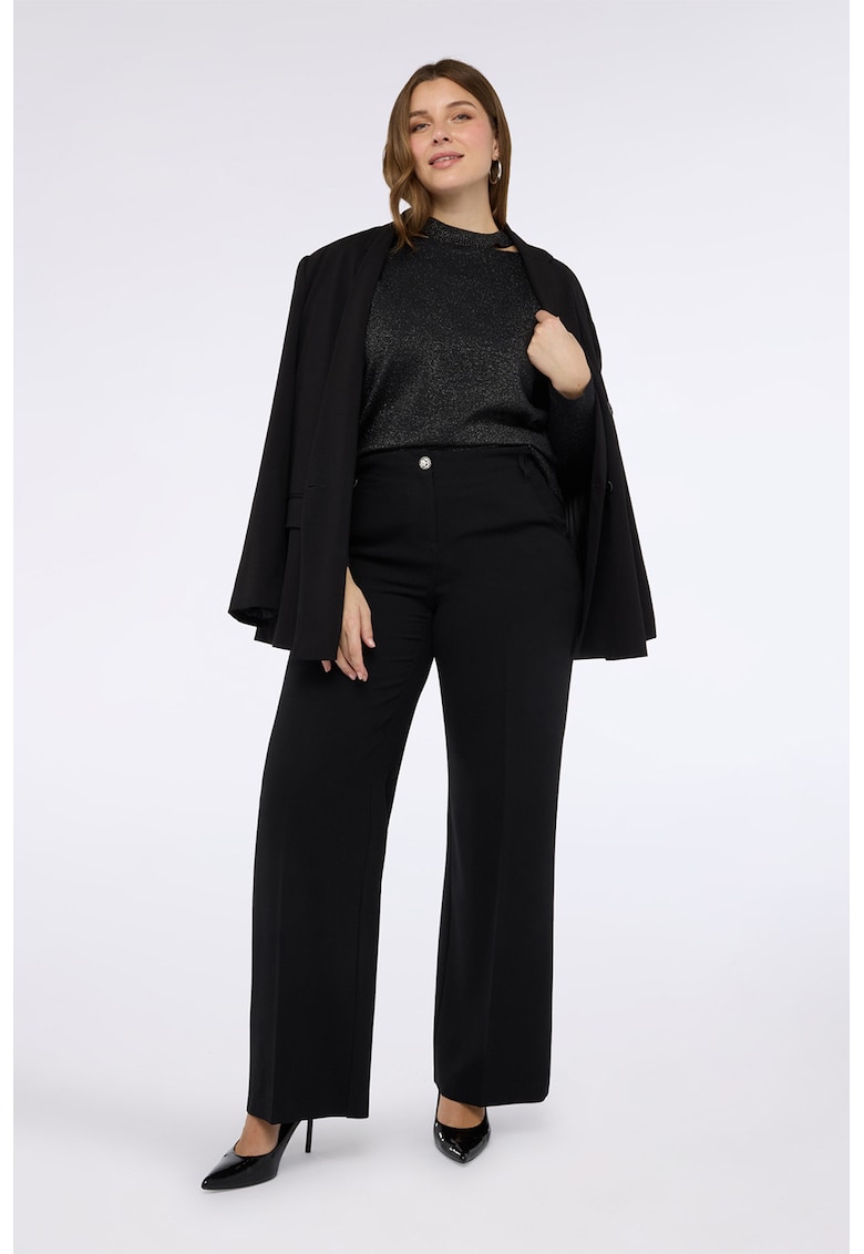 Pulover cu insertii de lurex si decupaje