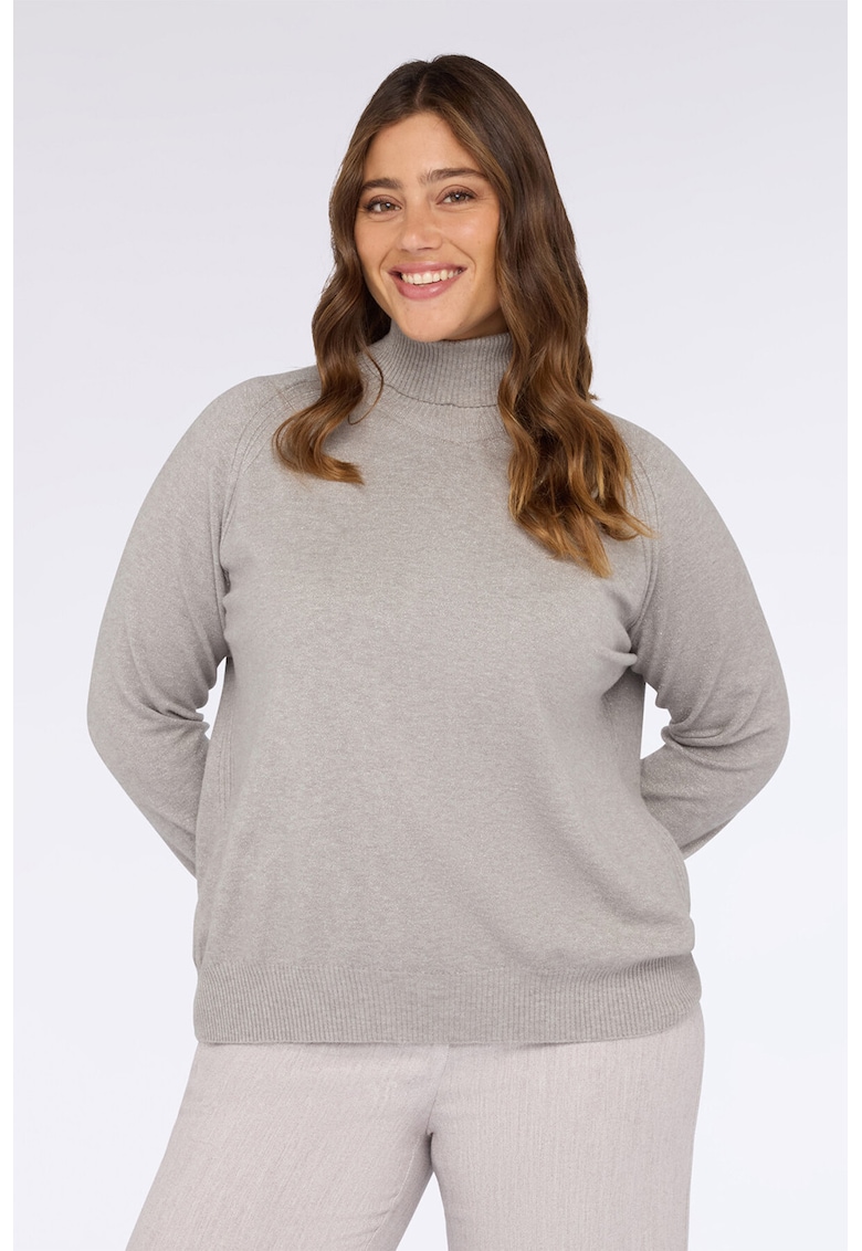 Pulover cu guler inalt si insertii de lurex