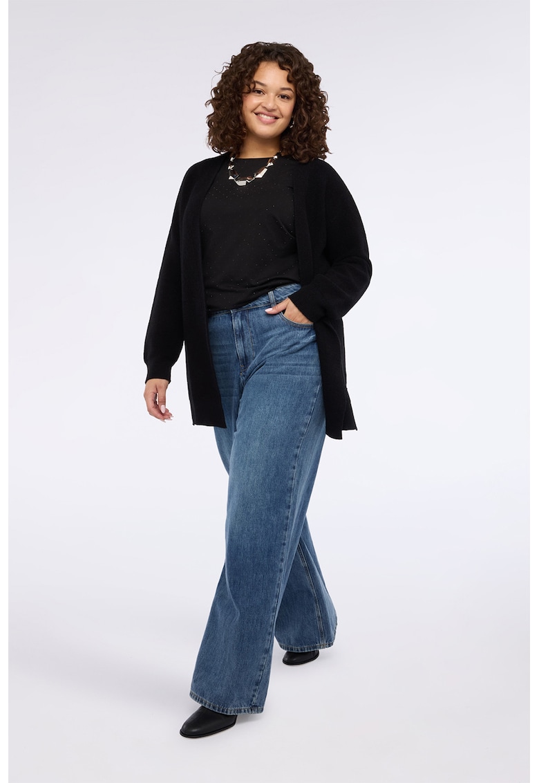 Cardigan cu aspect stralucitor - fara inchidere