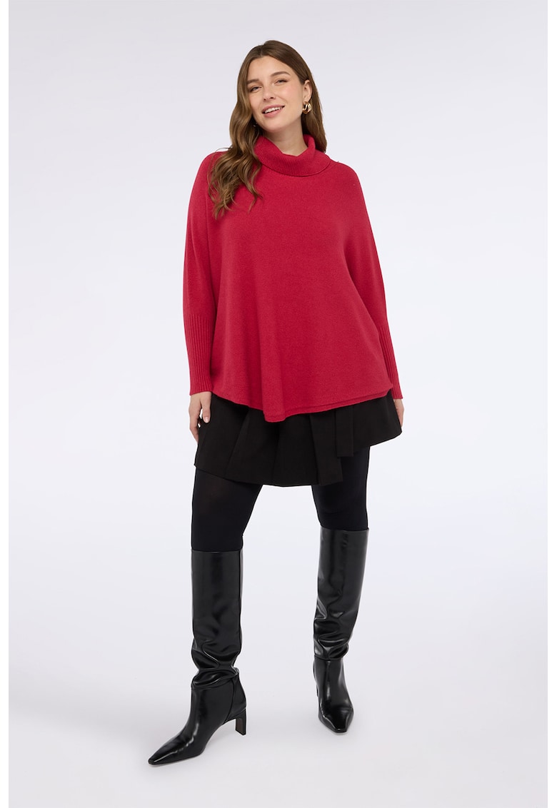 Pulover uni lejer cu guler inalt