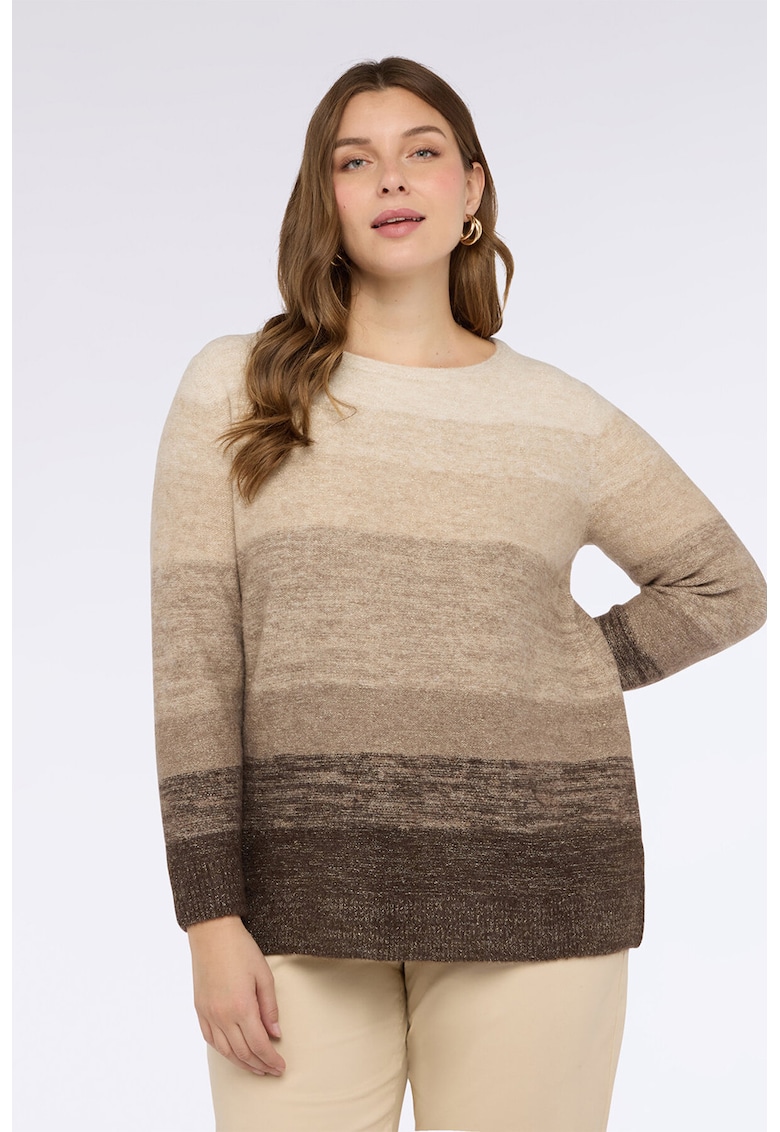 Pulover cu decolteu rotund si dungi