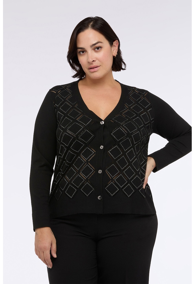 Cardigan cu decolteu in V si decupaje