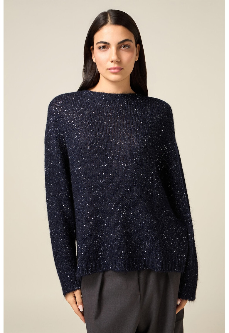 Pulover din amestec de mohair cu aspect stralucitor