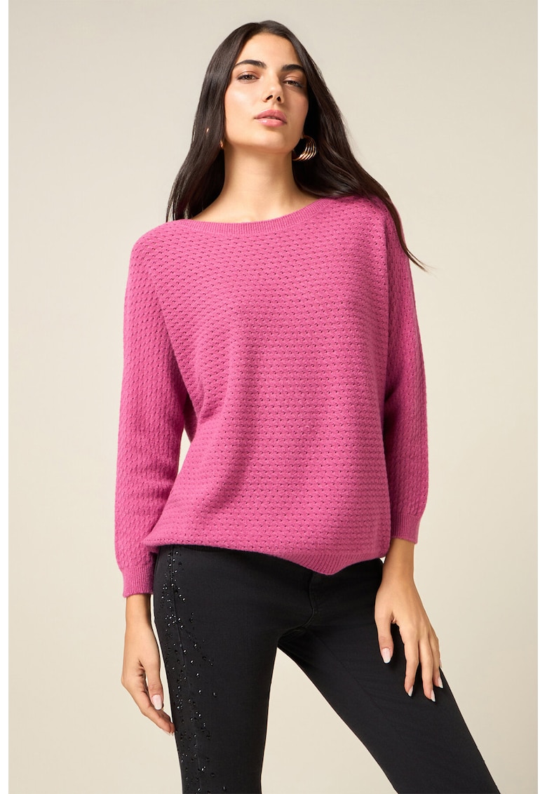 Pulover uni cu decolteu barcuta