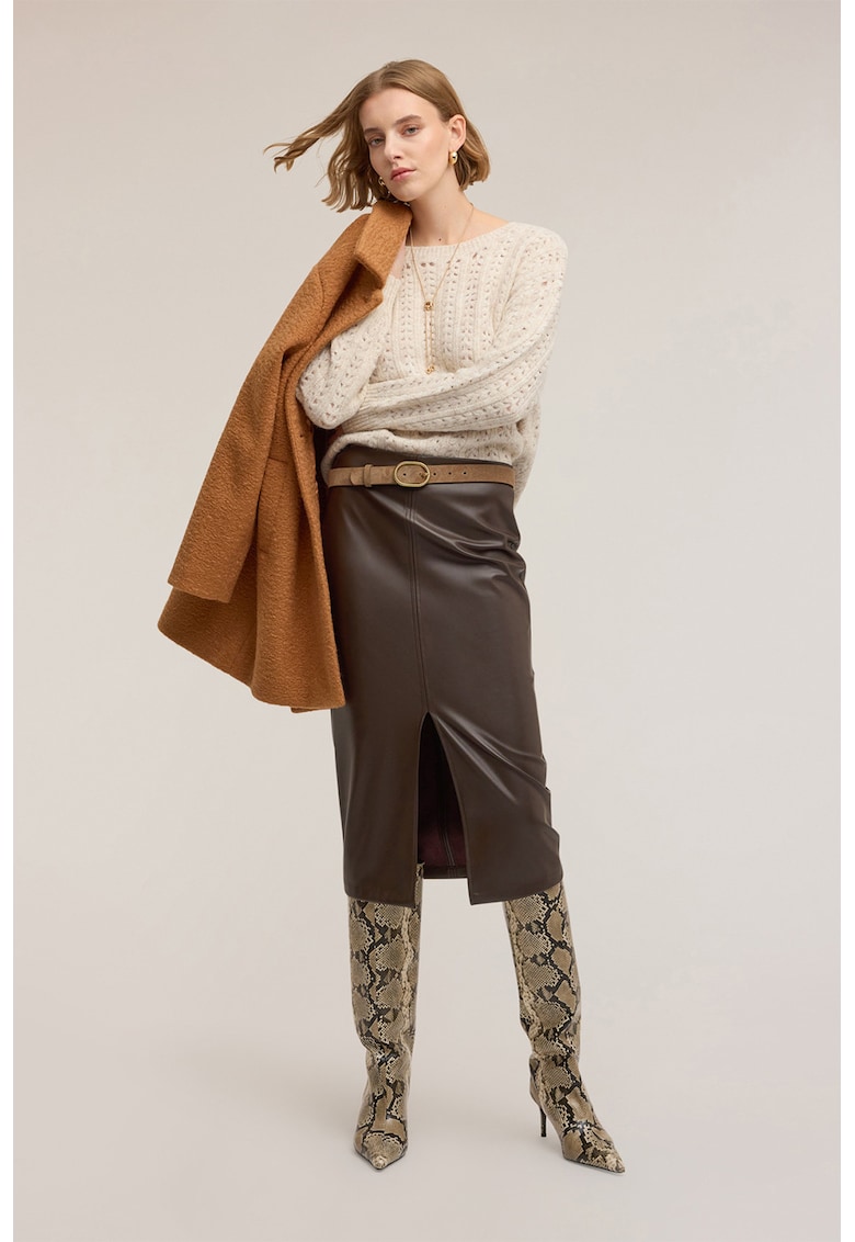 Pulover lejer cu maneci cazute - Bej