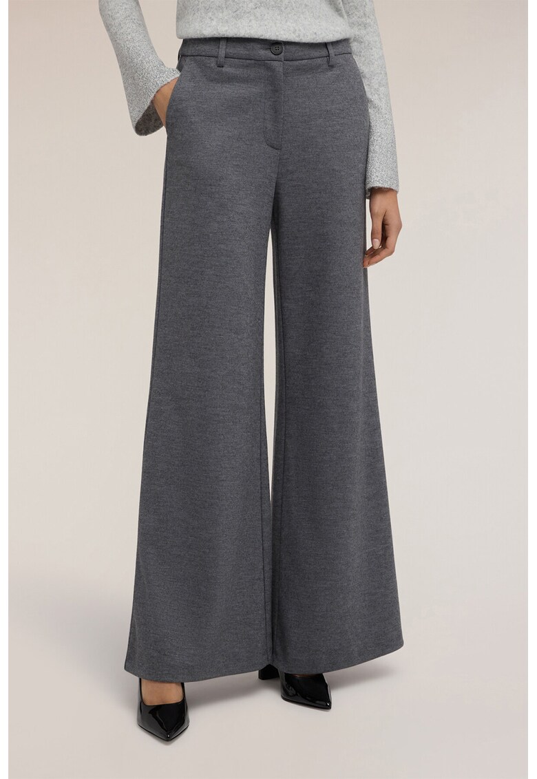 Pantaloni cu croiala ampla si buzunare laterale - Gri inchis