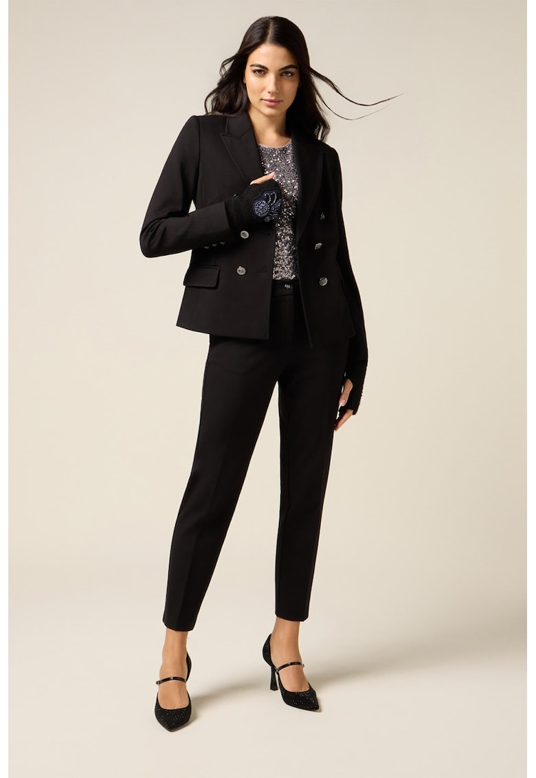 Pantaloni crop cu buzunare