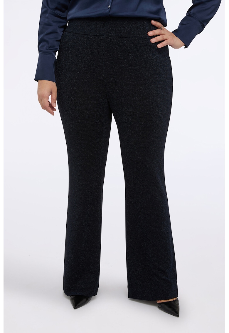 Pantaloni evazati cu insertii cu aspect stralucitor