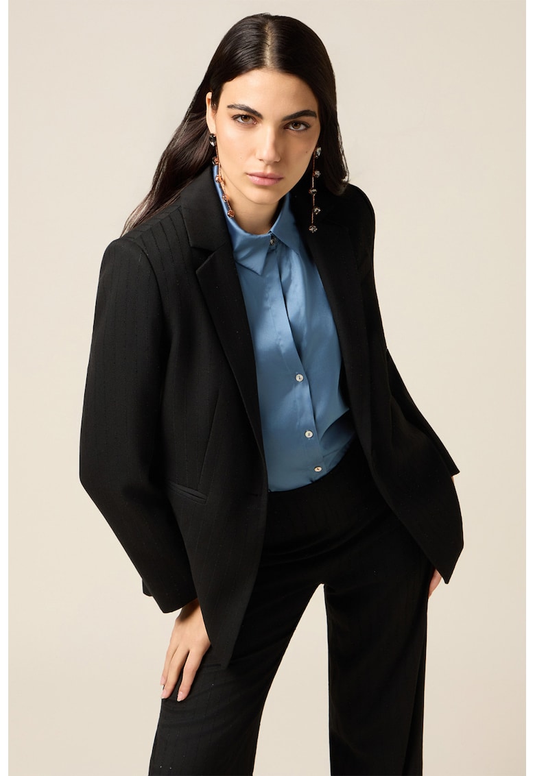 Sacou cu dungi cu aspect stralucitor