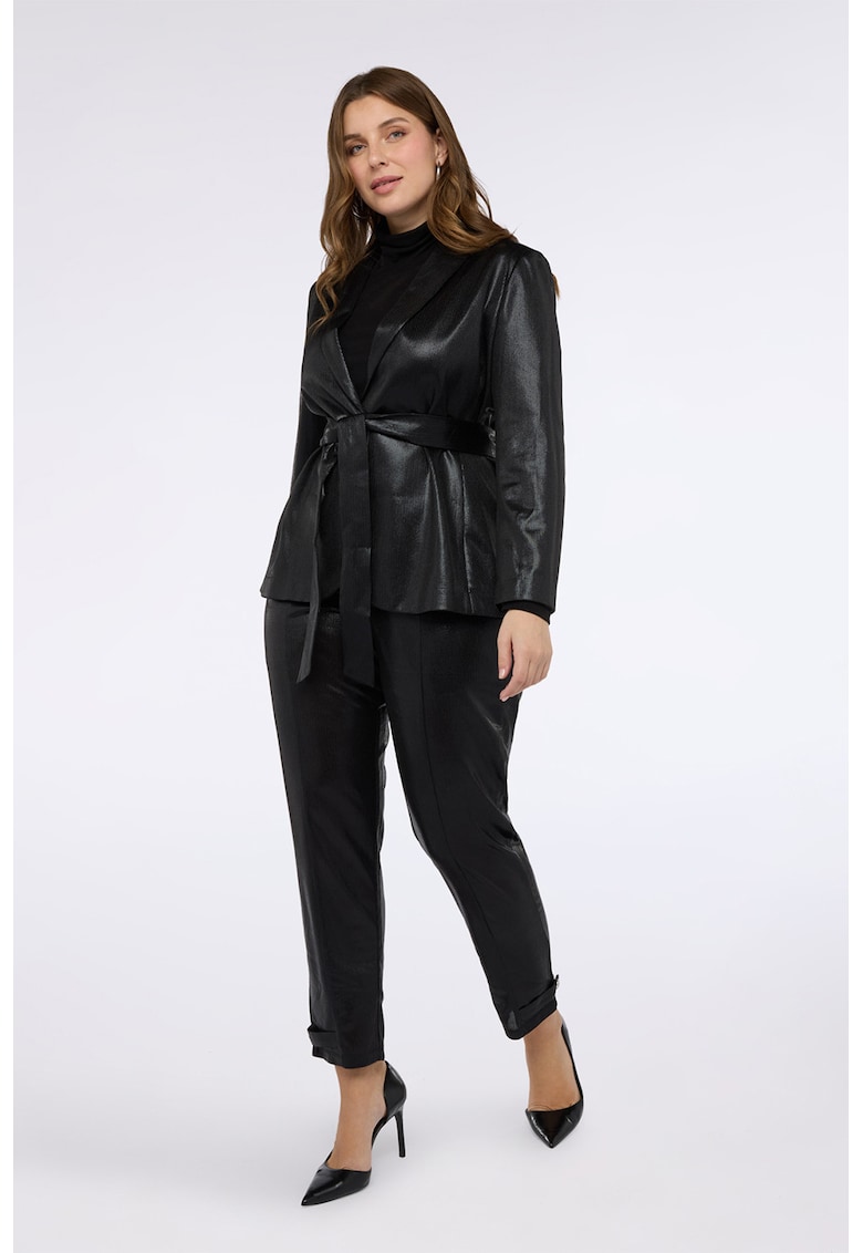 Sacou din piele sintetica cu inchidere cu cordon