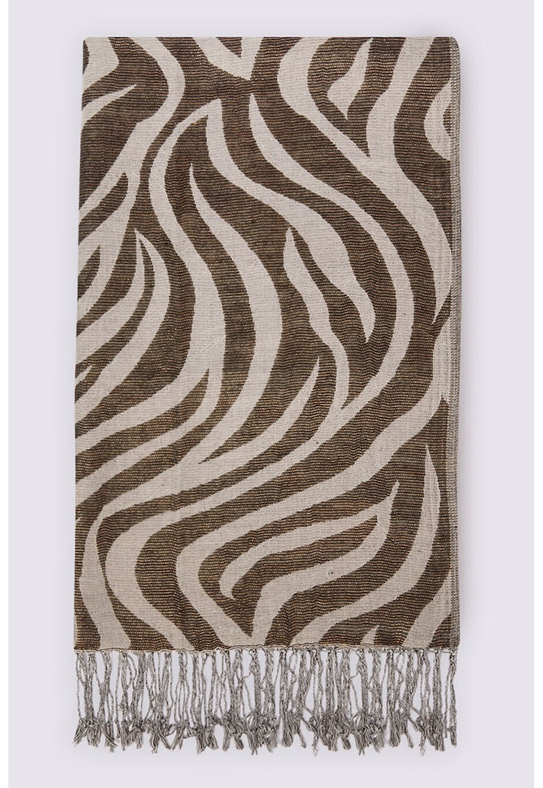 Esarfa cu model si franjuri