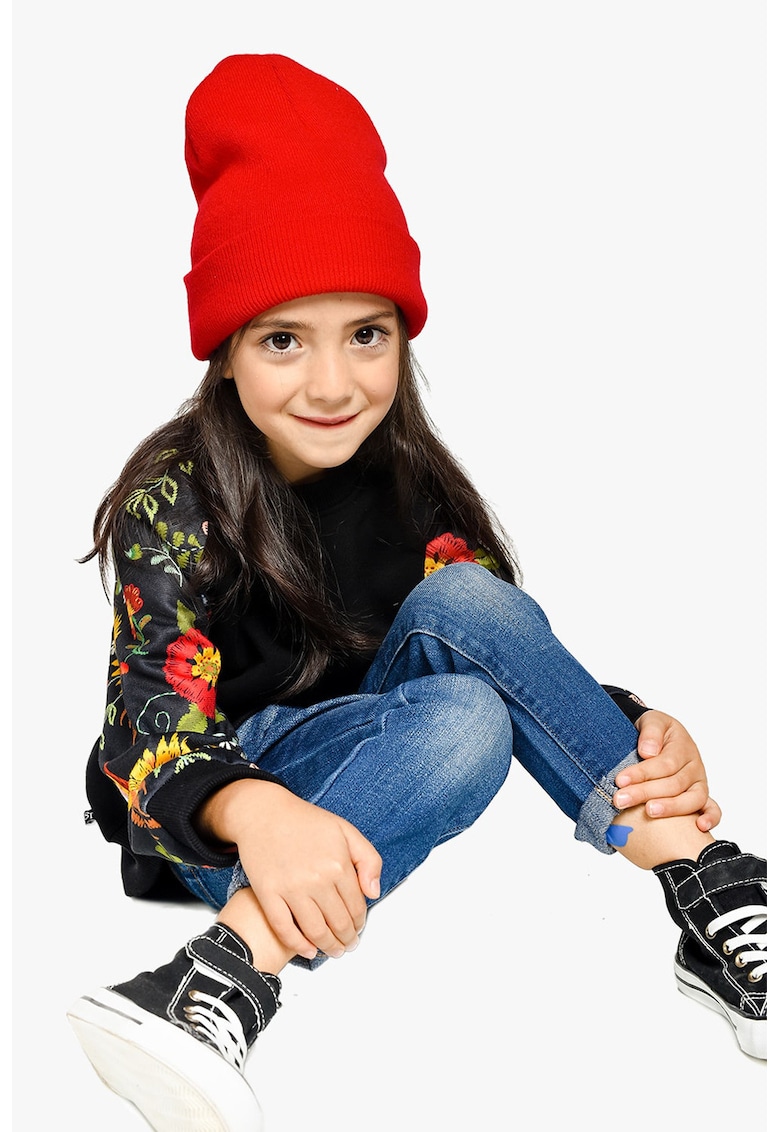 Bluza de trening lejera cu model floral - Negru/Portocaliu mandarina/Roz