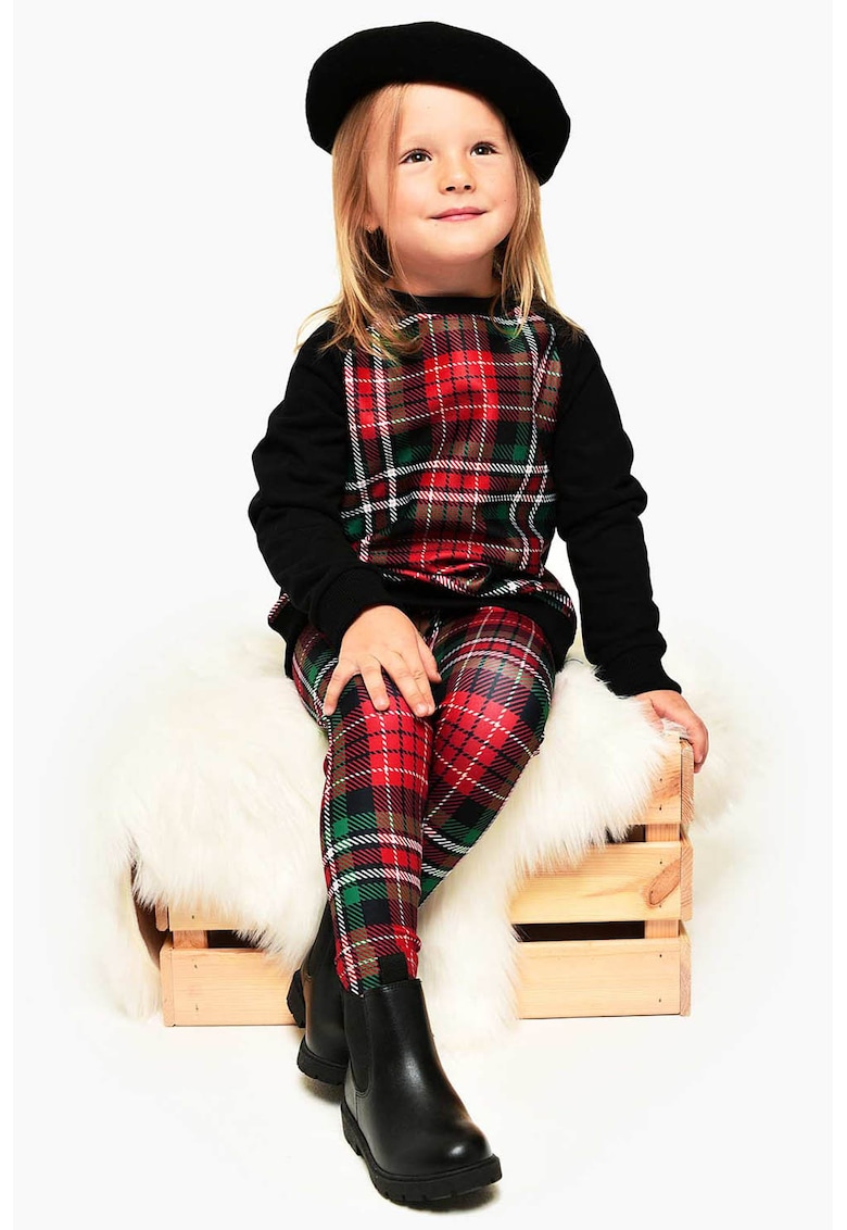 Colanti cu model in carouri - Rosu/Alb/Verde