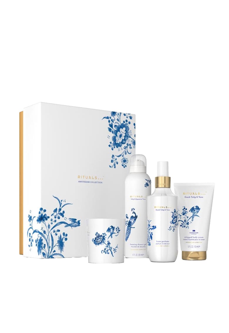 Set Cadou Amsterdam Collection - spuma de dus 200ml - crema de corp 150ml - parfum de camera 200ml - lumanare 140g - multicolor