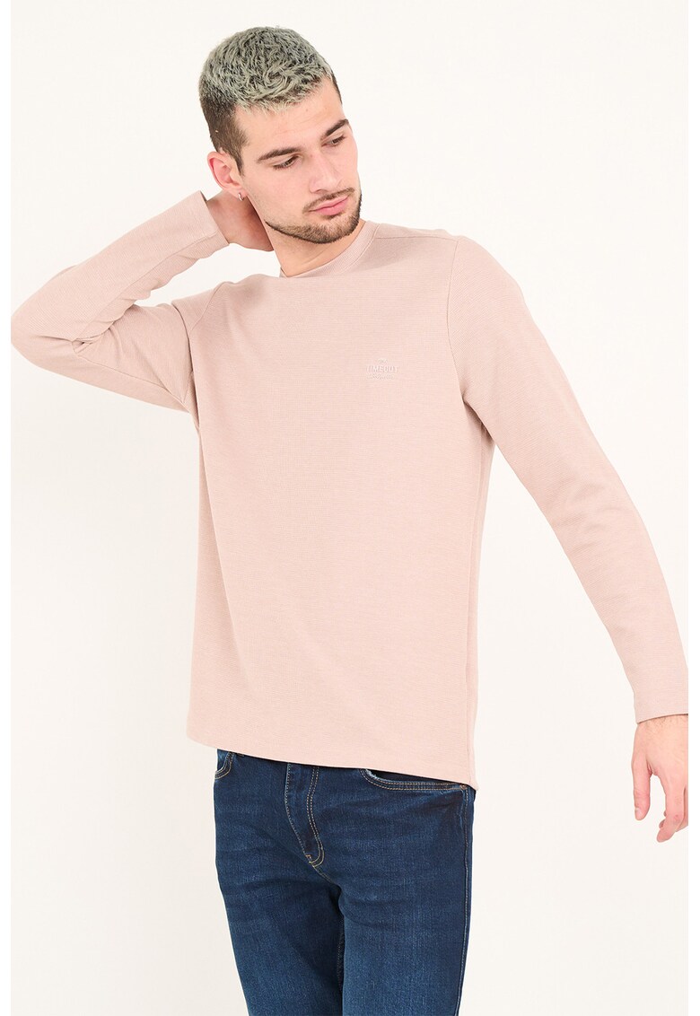 Bluza cu decolteu la baza gatului si model uni