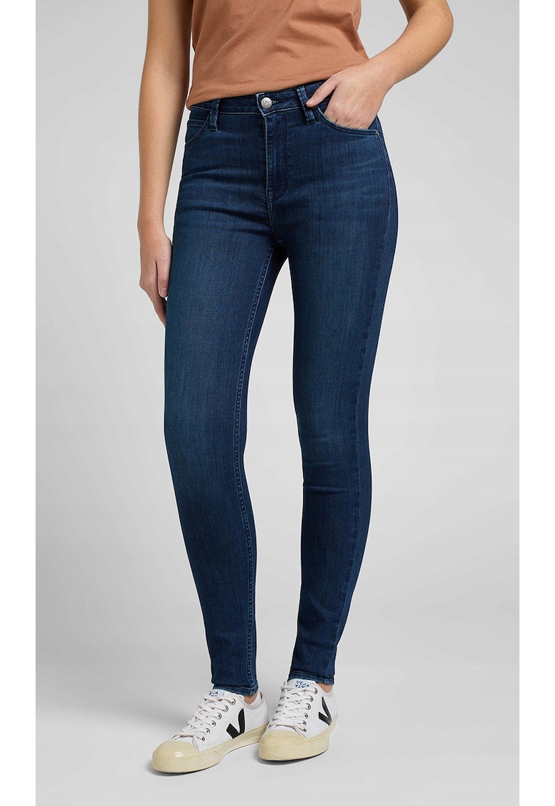 Blugi dama SCARLETT - bumbac/poliester/elastan - albastru inchis -