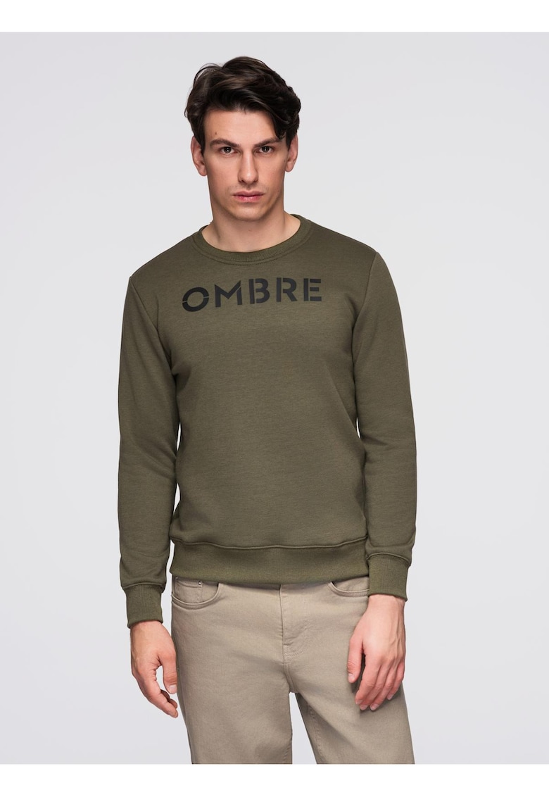 Bluza clasica cu imprimare B1711 - Verde inchis